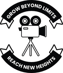Wall Mural - illustration in the concept of a movie camera in a line style.