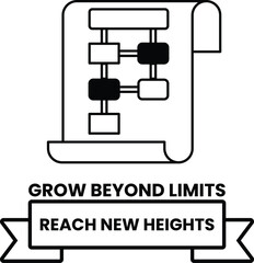 Wall Mural - a flow chart with a ribbon around it that says grow beyond limits