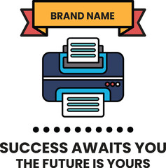 Wall Mural - a printer with a banner that says 