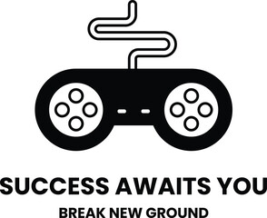 Wall Mural - video game controller with the words success awaits you on it