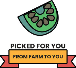 Wall Mural - a green fruit with a white center is shown with the words 