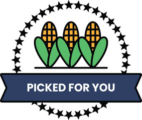 Wall Mural - illustration in the concept of corn in line drawing style