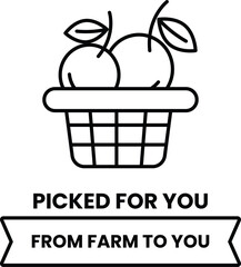 Wall Mural - basket of fruit is picked for you from farm to you