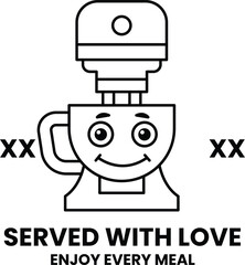 Wall Mural - cartoon of a mixer with a smiling face