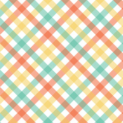 Canvas Print - Colorful gingham seamless pattern.Multicolor checkered tartan plaid repeat pattern in.Geometric vector background wallpaper.