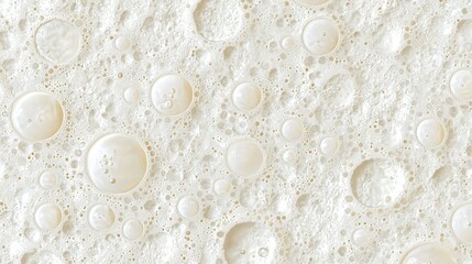 Wall Mural - close-up of foam bubbles on a creamy surface