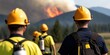 © Thi - Emergency responders actively monitoring a wildfire, ensuring safety and coordination during the crisis.