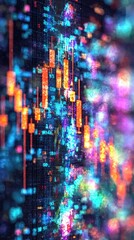 Wall Mural - colorful abstract digital data visualization background