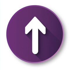 Poster - Purple Circle with White Arrow Pointing Up: A Navigation Icon for Uploading Data