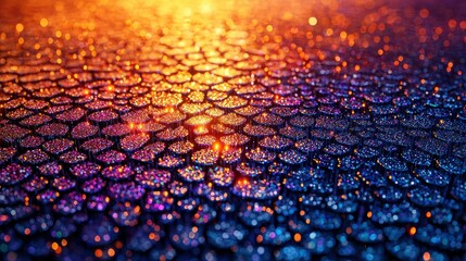 Wall Mural - colorful droplets on a surface reflecting light