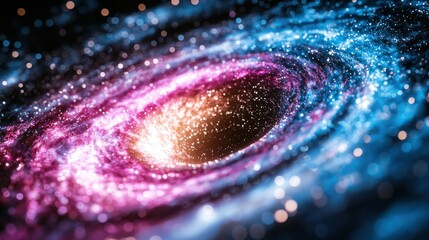 Wall Mural - Colorful galaxy swirl with bright stars and cosmic dust
