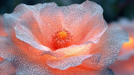 Wall Mural - delicate translucent flower glowing in serene garden