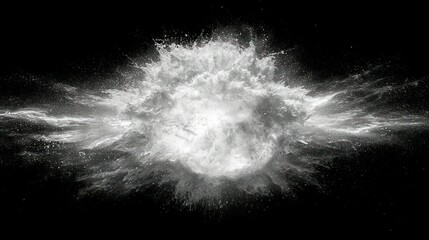 Wall Mural - White explosion on black background