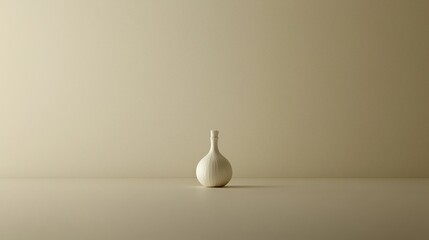 Wall Mural - minimalist white vase on smooth surface with soft light