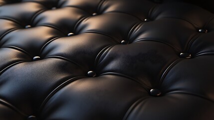 Luxurious Black Leather Upholstery Texture