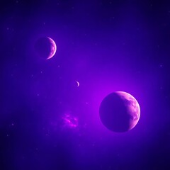 Wall Mural - generative ai purple planets in space: cosmic dream planets space purple stars nebula galaxy outer s