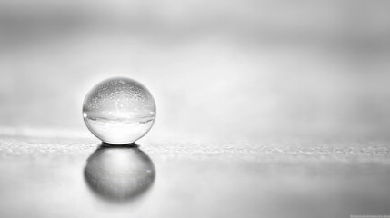 Wall Mural - a serene close-up of a single water droplet on a glass surface, high-definition macro photography, s