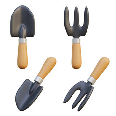 Wall Mural - gardening tools icon 3d graphics