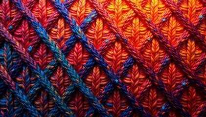 Intricate woven textile pattern forms a visually appealing backdrop , weave, thread