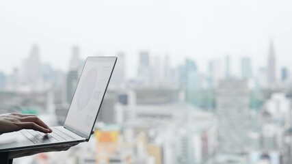 Aufkleber - business, people, person, laptop, pc, dx, digital transformation, city, society, outlook, technology, construction, development, horizon, scenery, landscape, office, human resources, japanese, asian, 