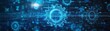 © taweesak - Dynamic blue gear wheel set against a dark background symbolizing industrial technology and mechanical innovation