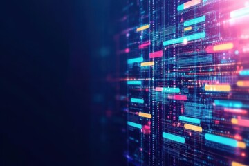 Leinwandbilder - Abstract digital composition depicting a computer screen set against a colorful background with creative elements