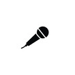 © Ferdinand - Black microphone silhouette on white background