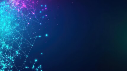 Fototapete - Abstract network of connected lines and dots creating a visual representation of digital communication links