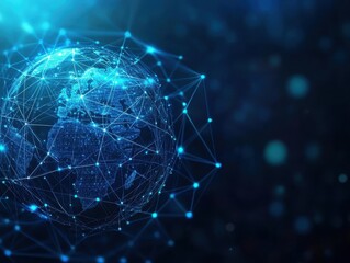 Fototapete - Abstract globe with a network of connected lines representing global connectivity and modern communication systems