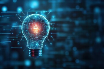 Poster - A light bulb with a circuit inside illustrating the concept of innovation and creative ideas in technology