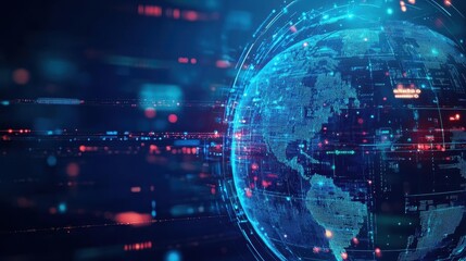 Fototapete - A globe illuminated in a dark room symbolizing the global impact of learning and artificial intelligence technologies