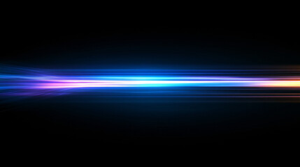 Wall Mural - Vibrant Neon Light Streaks in Blue Purple and Orange on Dark Canvas for Futuristic Digital Art and Motion Design Projects