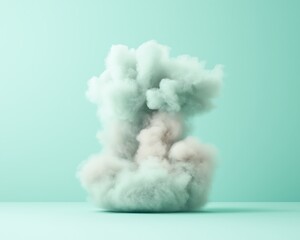 Poster - Abstract cloud form, mint background