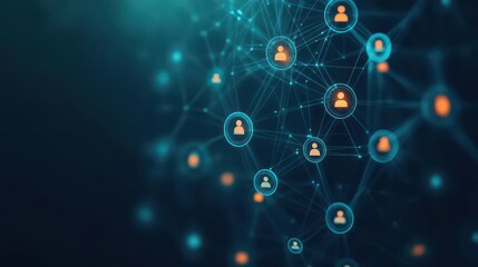 Leinwandbilder - Engaging animation showcasing a network of connected dots illustrating the concepts of digital communication and linkage