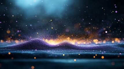 Poster - Abstract digital landscape with glowing particles (1)