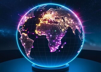 earth globe on black background