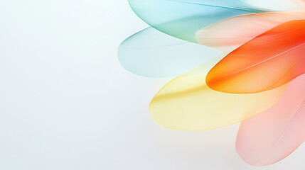 Wall Mural - Colorful Translucent Shapes on White Background