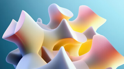 Wall Mural - Abstract Flowing Shapes in Soft Pastel Colors