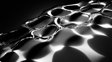 Wall Mural - Abstract Black and White Cellular Pattern