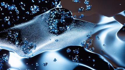 Wall Mural - Abstract Blue and Silver Glittering Liquid