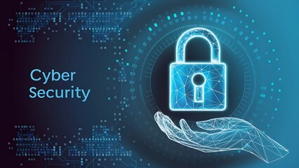 Lock Cyber security Padlock with keyhole icon made with binary code vector illustration