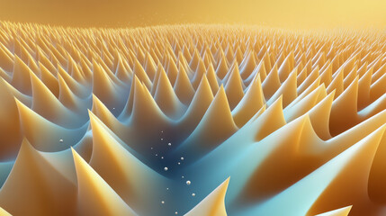 Wall Mural - Abstract Landscape of Golden Peaks
