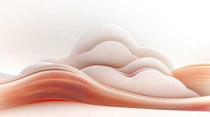 Wall Mural - Abstract Flowing Waves in Soft Pastel Colors