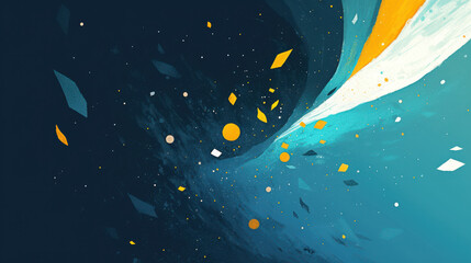 Wall Mural - Cosmic Vortex with Geometric Shapes