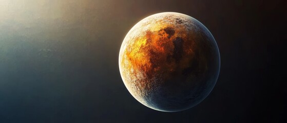 Wall Mural - a planet with a bright orange spot on it