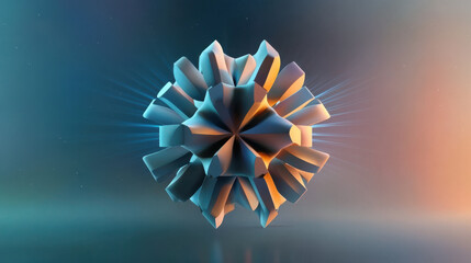 Wall Mural - Abstract Geometric Shape with Light Effects