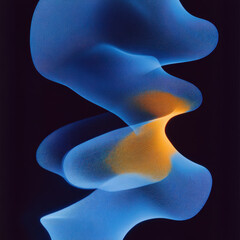 Wall Mural - Abstract Blue and Orange Flowing Shapes