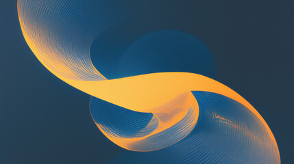 Wall Mural - Abstract Orange and Blue Twisted Shapes