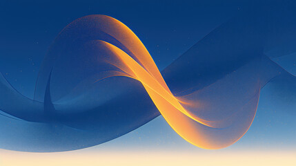 Wall Mural - Abstract Flowing Waves in Blue and Orange