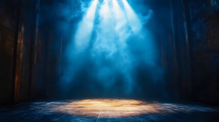 Wall Mural - a stage with a spotlight shining on it